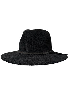 Black Chenille Panama Hat EUC Worn Twice! Adjustable